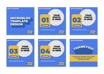 Blue microblog or carousel design