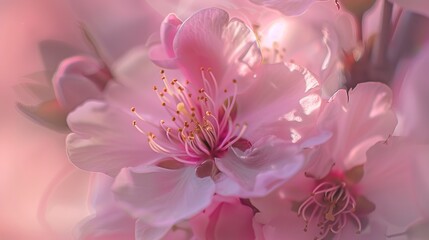 Tight shot, Mother's Day tribute, abstract blossom, soft pinks, tender light, gratitude mood 