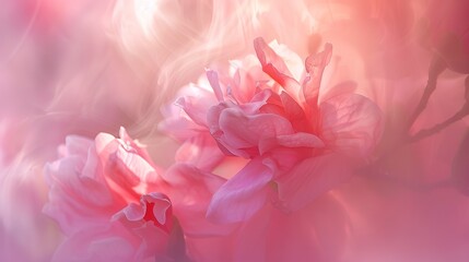Tight shot, Mother's Day tribute, abstract blossom, soft pinks, tender light, gratitude mood 
