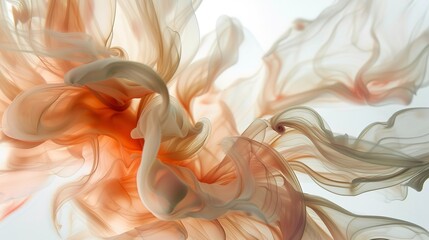 Macro, flower abstraction, ink in water dance, flowing shapes, ethereal light, mystical aura - obrazy, fototapety, plakaty