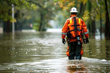 Braving the Deluge: A Rescuer's Search Through Treacherous Floodwaters