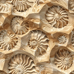 Fototapeta na wymiar Ammonite seamless pattern