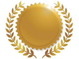 メダル　ローレル　金　フレーム　アイコン