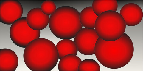 Abstract red balls geometric gradient color background.For graphic design. 3d render illustration