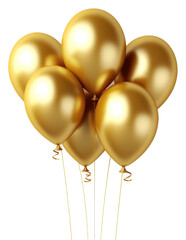 PNG Gloden ballons balloon gold celebration - obrazy, fototapety, plakaty