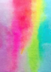 Naklejka premium Minimalist fluorescent colors painting with watercolor wash on canvas. Contemporary painting. Modern poster for wall decoration