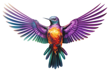 PNG  A vibrant bird with purple and yellow wings hummingbird drawing animal
