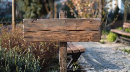 Naklejka premium Blank mockup of rustic wooden Art Walk directional signs adding a charming touch to the artistic atmosphere. .