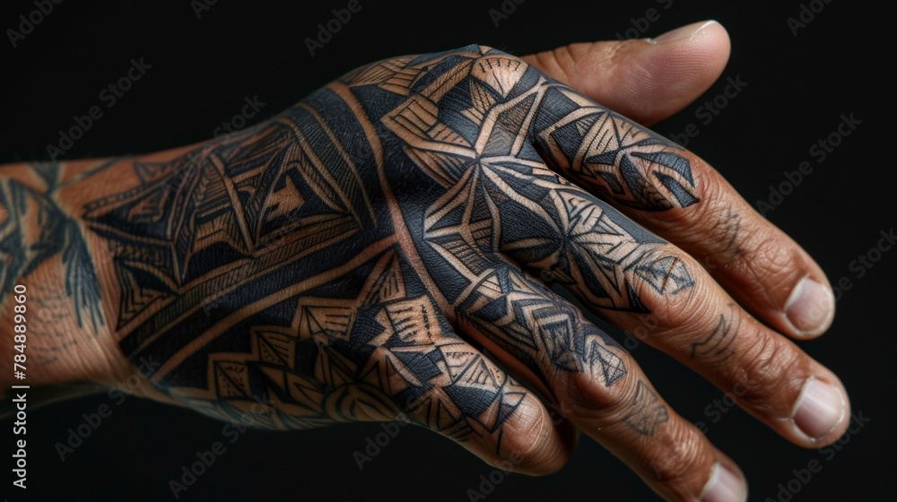 Poster the delicate curves and sharp corners of knuckles creating a landscape of geometric shapes on the ba