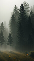 Fototapeta premium forest in fog