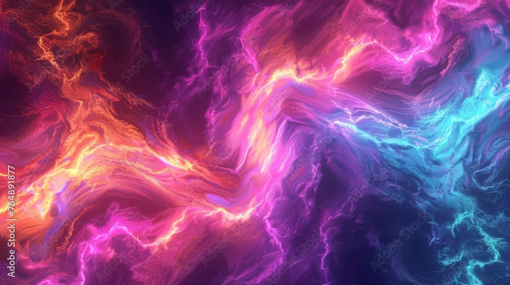 Aufkleber waves of electric colors pulse and swirl together creating a trippy and hypnotizing effect.