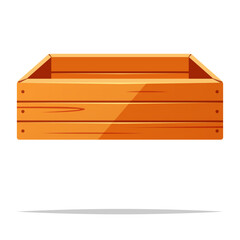 Opened wooden box storage vector isolated illustration