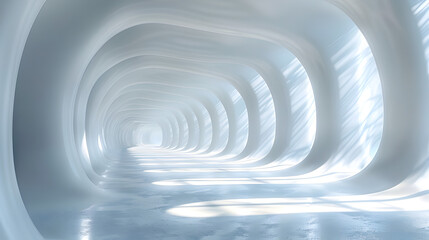 Futuristic Tunnel of Light An Ethereal Journey Through Minimalist Design