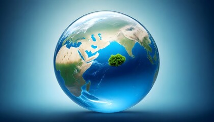 Naklejka na ściany i meble Saving-water-and-world-environmental-protection-concept--Eearth--globe--ecology--nature--planet-concepts