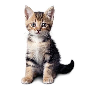 cute kitten on Transparent Background PNG Generative AI