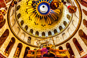 Jesus Tomb Construction Dome Church of Holy Sepulchre Jerusalem Israel