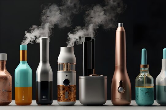 Electronic Cigarettes and E-Liquid Icon Set
