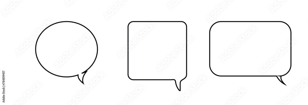 Wall mural talk bubble speech icon. blank empty bubbles vector design elements. chat on line symbol template. d