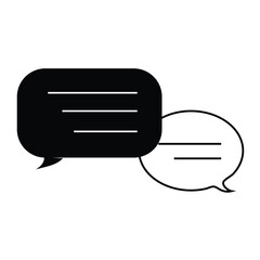 Talk bubble speech icon. Blank empty bubbles vector design elements. Chat on line symbol template. Dialogue balloon sticker silhouette.
