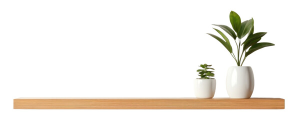 PNG  Shelf wooden plant architecture simplicity - obrazy, fototapety, plakaty