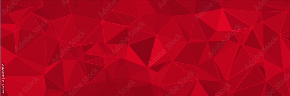 Poster abstract red polygonal background with triangles