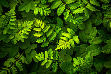 green fern leaves - obrazy, fototapety, plakaty