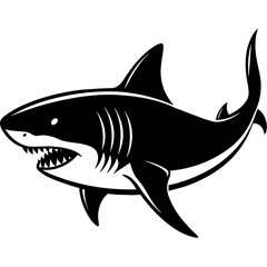 shark cartoon isolated on white