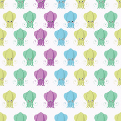 SEAMLESS PATTERN OF CUTTLE FISH IN VECTOR