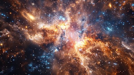 A close-up of the galactic nucleus, where the density of stars creates a radiant focal point, their collective light piercing the void of space with unwavering intensity.