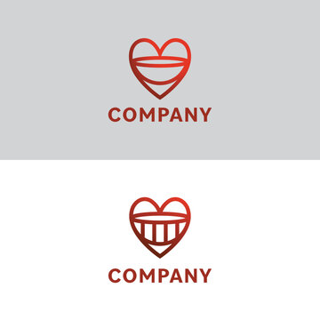 Love smile coffee logo. Unique, modern, simple.
