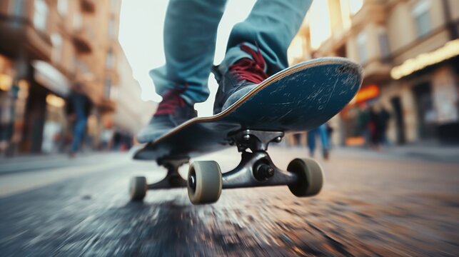 Urban Skate Stylish Skater in the City
