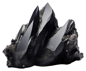 PNG Black crystals mineral rock anthracite