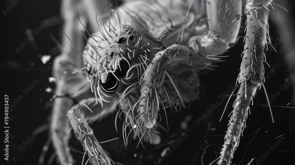 Poster detailed capture of a spider fang retracting in slow motion after delivering its deadly venom. the s