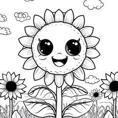 Fototapeta premium Free Printable Sunflower Coloring Pages