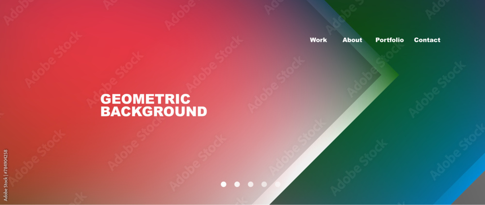 Poster Computer graphics with a colorful gradient background using red, green, and blue shades. Shapes like rectangles, circles, and multimedia icons stand out on the display device
