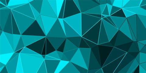 abstract blue teal polygonal background with triangles - obrazy, fototapety, plakaty