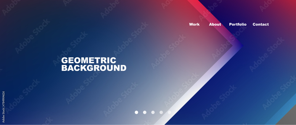 Poster a geometric background featuring a red, white, and blue arrow design with an electric blue rectangle