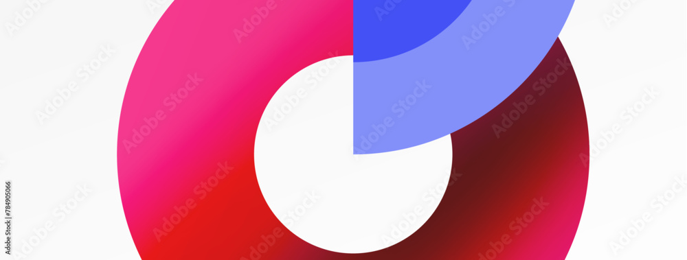 Poster a vibrant red and electric blue circle with a white circle in the middle, creating a bold pattern. t
