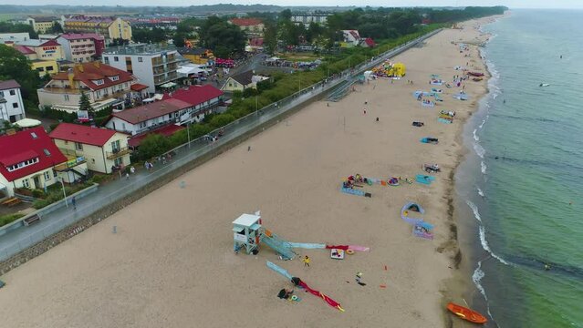 Beach Baltic Sea Sarbinowo Promenada Plaza Morze Baltyckie Aerial View Poland