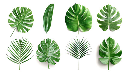 tropical leaves hanging monsterra plant - obrazy, fototapety, plakaty