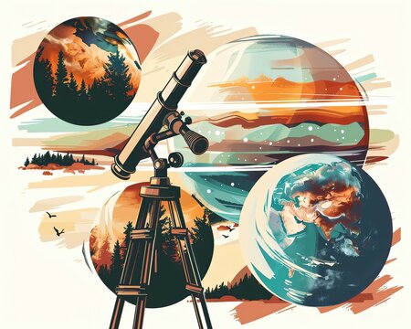 The telescope brought distant planets into view, each celestial body a closeup of the mysteries of space