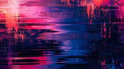 A digital glitch art background, with distorted pixels and vibrant color streaks, reflecting a contemporary and edgy aesthetic.