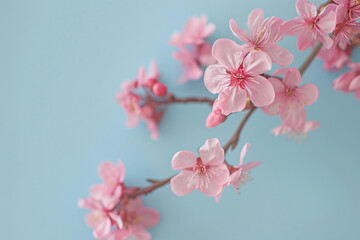 Pink cherry blossoms blooming in spring