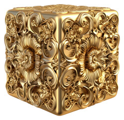 PNG A Rococo cube gold furniture jewelry - obrazy, fototapety, plakaty
