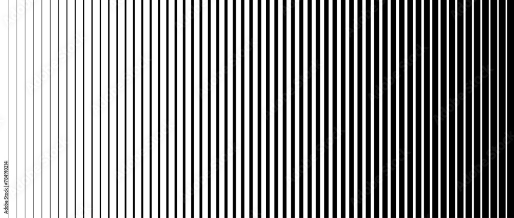 Aufkleber Lined halftone gradation texture. Fading vertical stripe gradient background. Repeating pattern backdrop. Black halftone parallel lines backdrop for overlay, print, cover, graphic design. Vector
