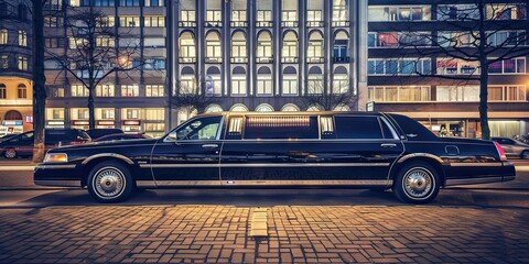 Fancy stretched limousine