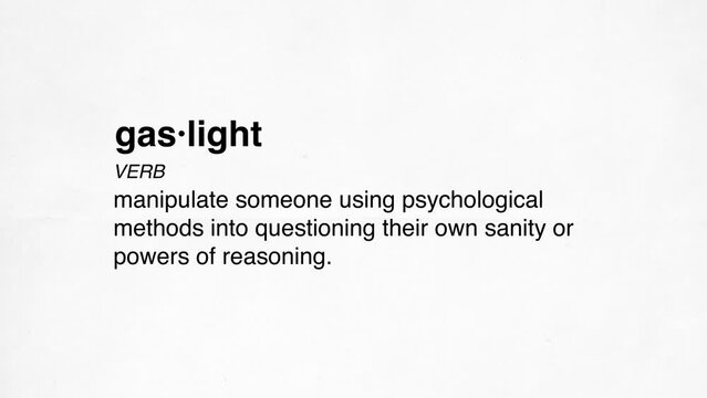 gaslight definition animation white background