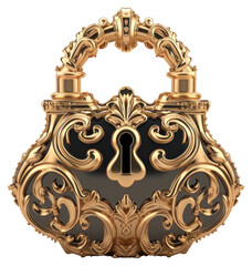 PNG Rococo lock jewelry handbag pendant