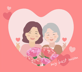 Mother and Daughter Smiling Together. Happy mother's day.