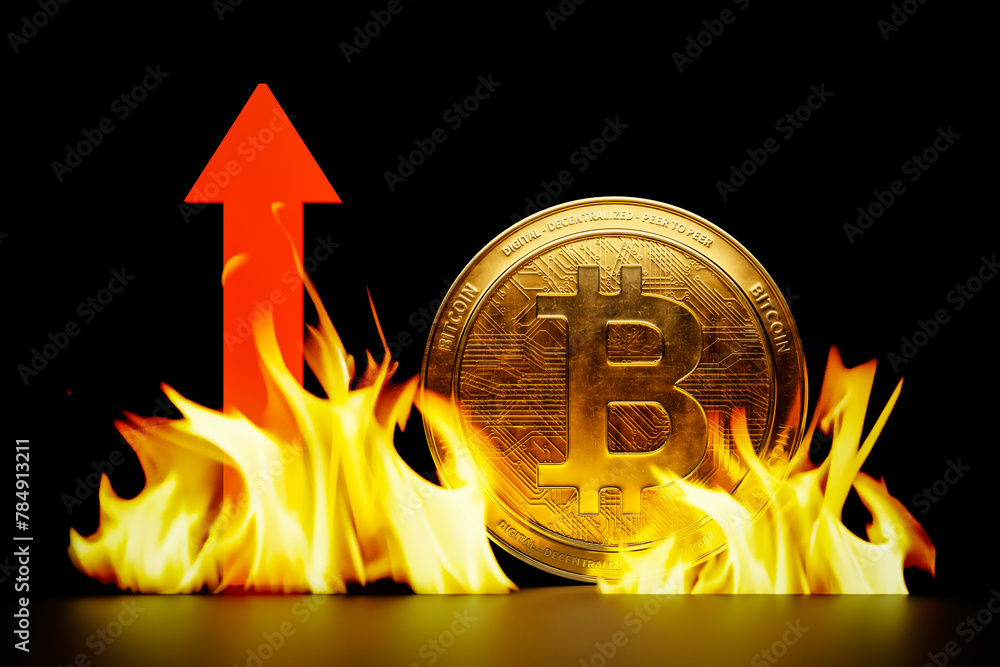 Poster crypto currency concept background. 3d rendering